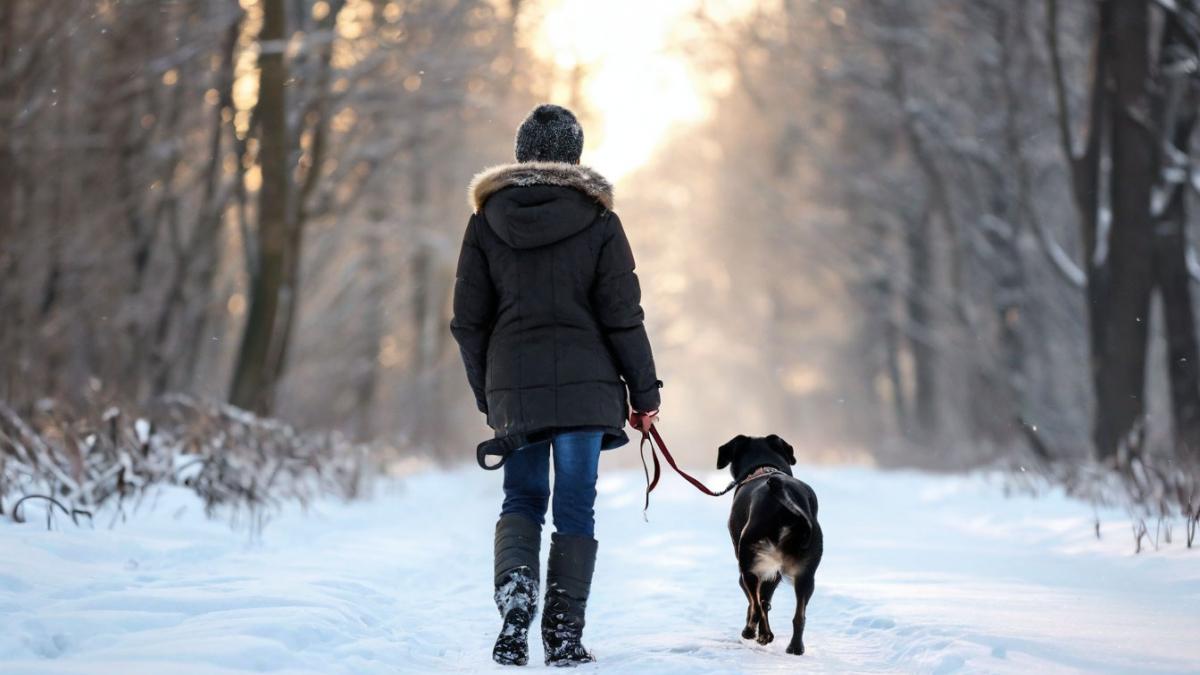 Как гулять с собакой зимой