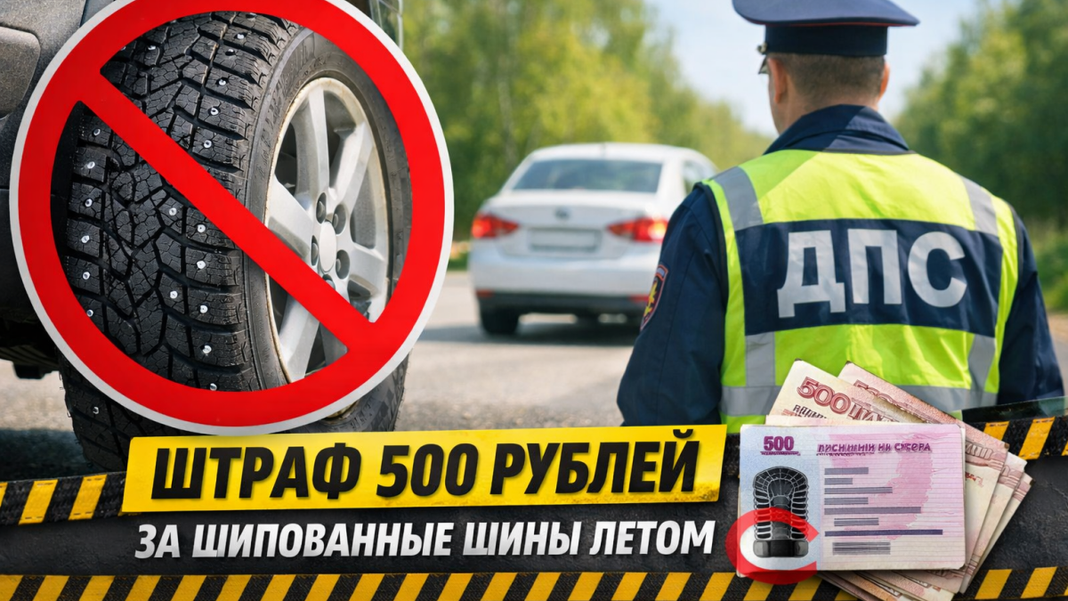Какие шины запрещены летом и сколько придётся заплатить