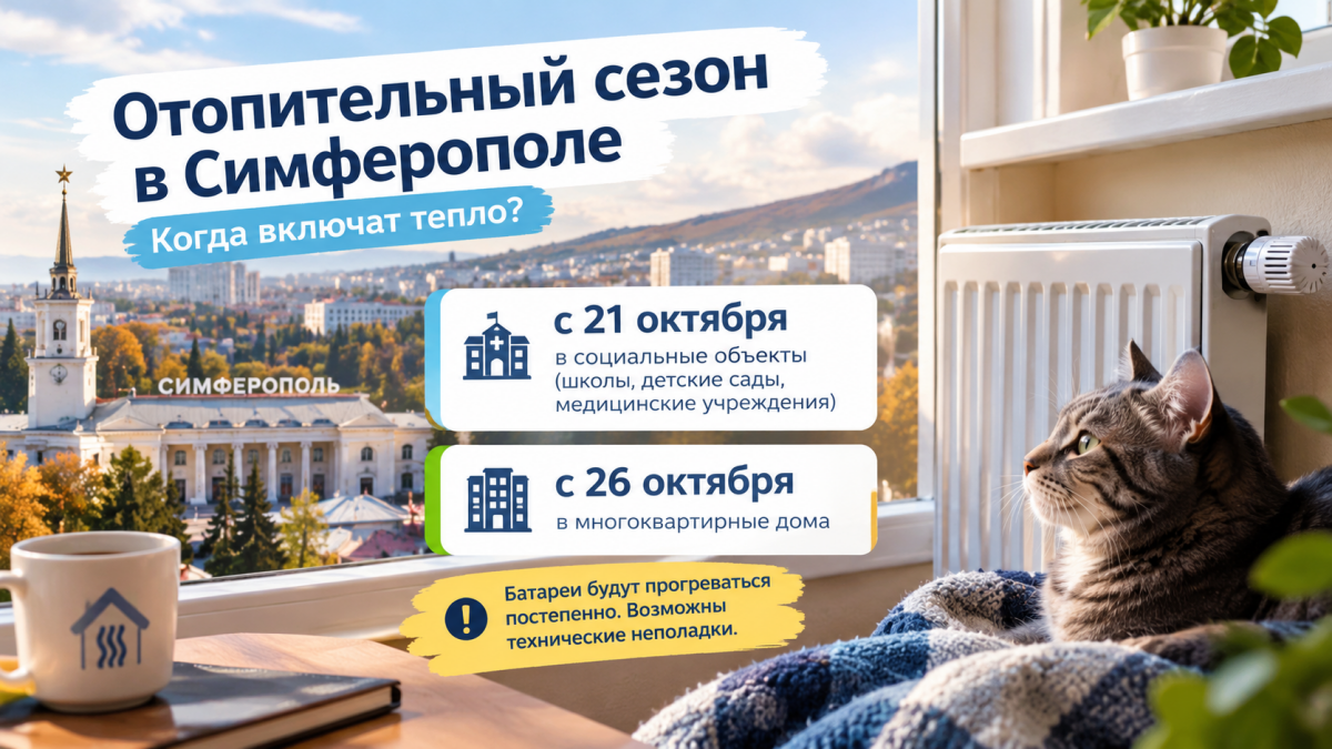 Когда включат отопление в Симферополе в 2026 году: названы даты подачи тепла