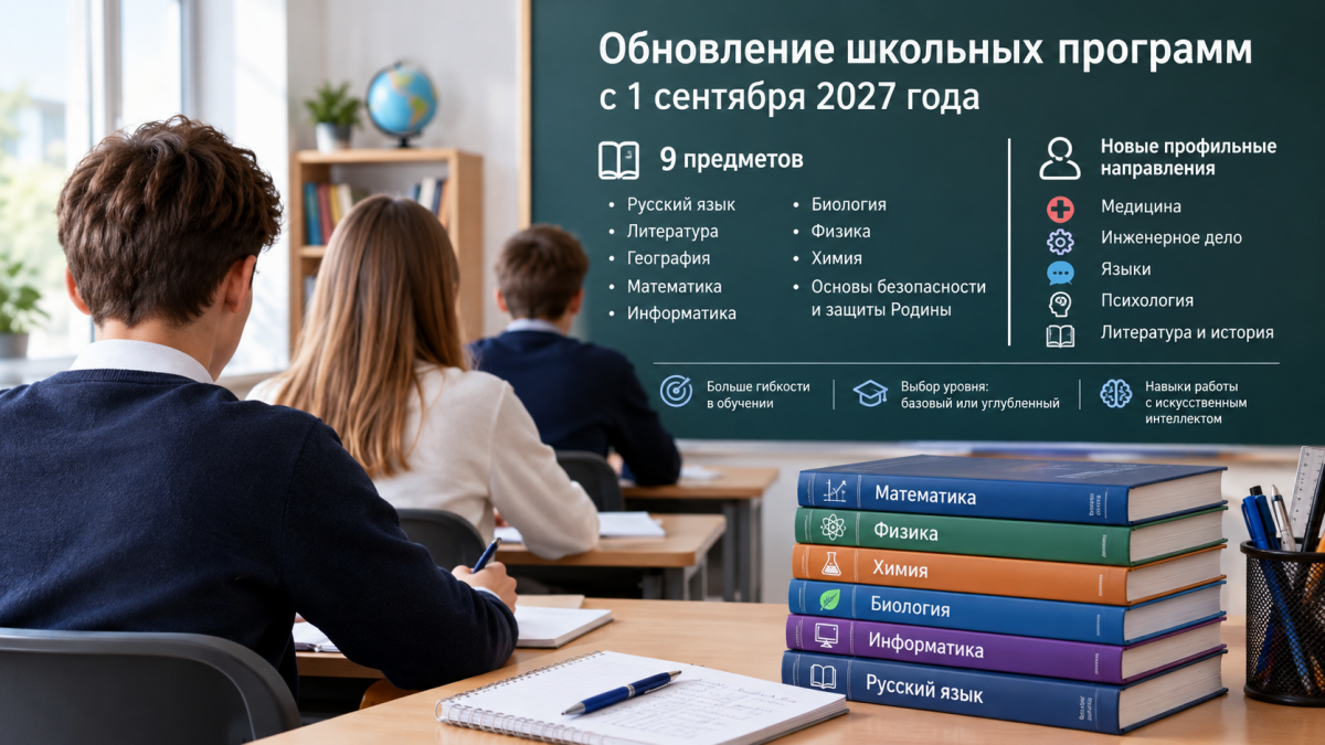 В российских школах изменят программы девяти предметов с сентября 2027 года